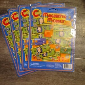 Educational Magnets PLAY MONEY Lot of 4 home‎ school learning credit card